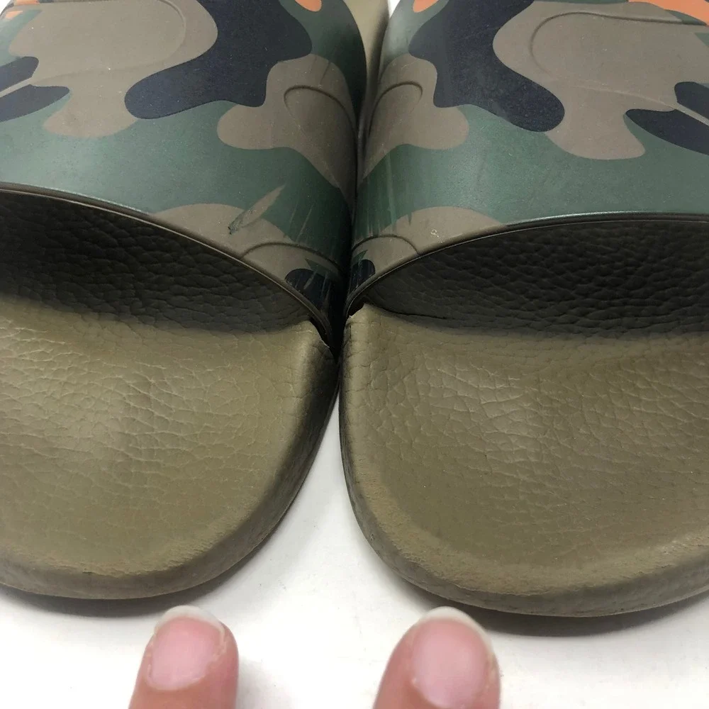 Valentino Garavani Camo Print Rubber Slide Sandals Mens‎ 41 8 Green HM873 Italy